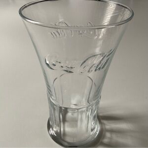 COCA COLA Glass Flare Style Clear Soda Drinking Glass Fluted Base Collectible